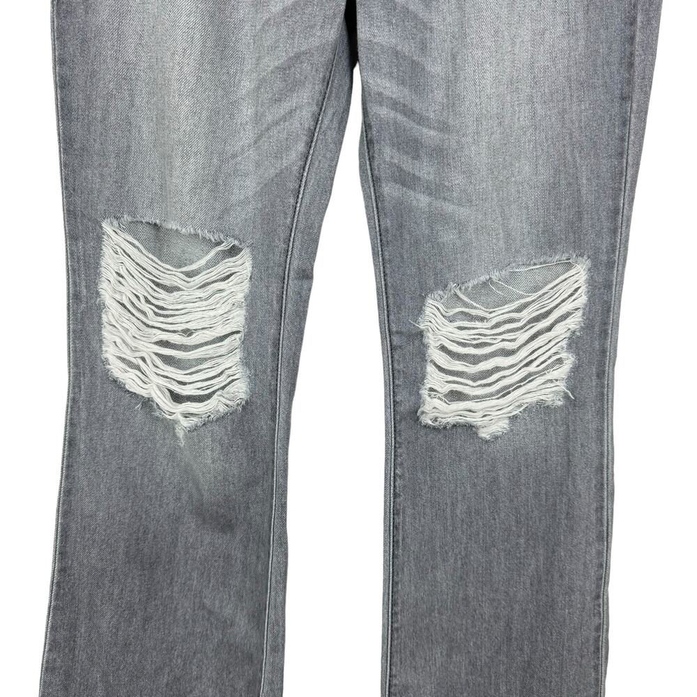 Hidden NWT Happi Flare Grey High Rise Distressed Cotton Jeans - Picture 6 of 10